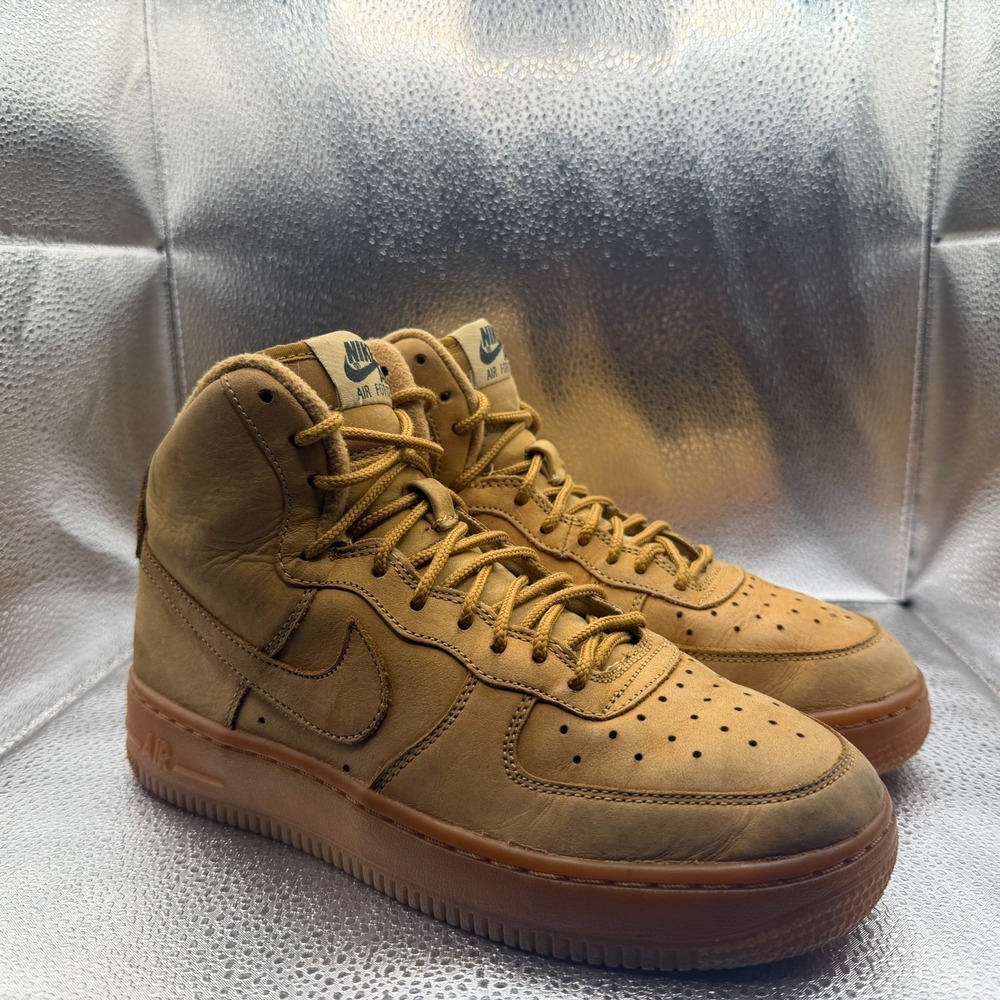 Size 5.5Y Nike Air Force 1 High LV8 3 Sage Wheat Mocha Tan Kids Shoes 807617-200